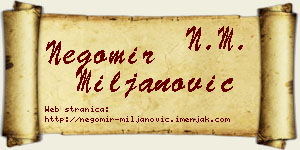 Negomir Miljanović vizit kartica